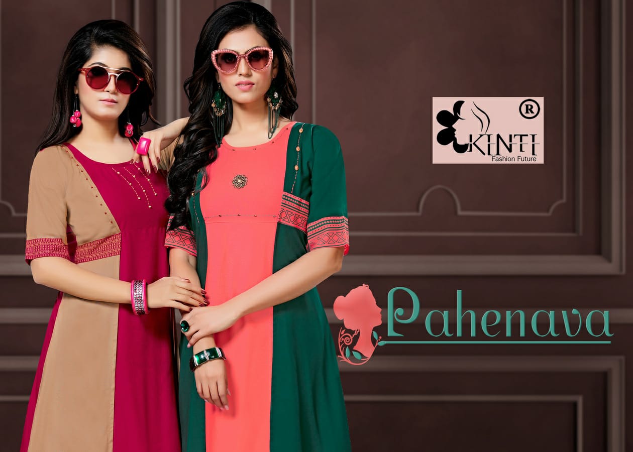 Kinti Pahenava Exclusive Rayon Readymade Kurtis With Attache...