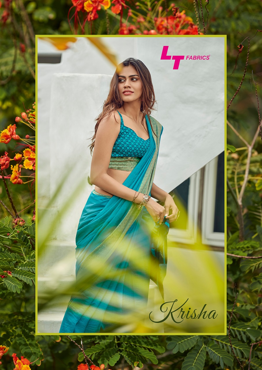 Lt Fabrics Krisha Designer Printed Sana Silk Sarees Collecti...