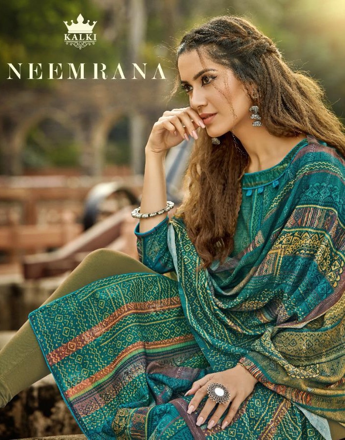 Kalki Fashion Neemrana Digital Printed Pure Pashmina Dress M...