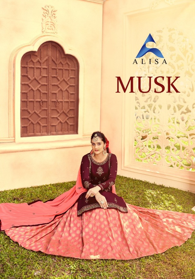Alisa Musk Satin Georgette With Embroidery And Diamond Work ...