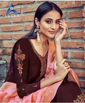 Alisa Suhan Vol 3 Satin Georgette With Heavy Embroidery With...