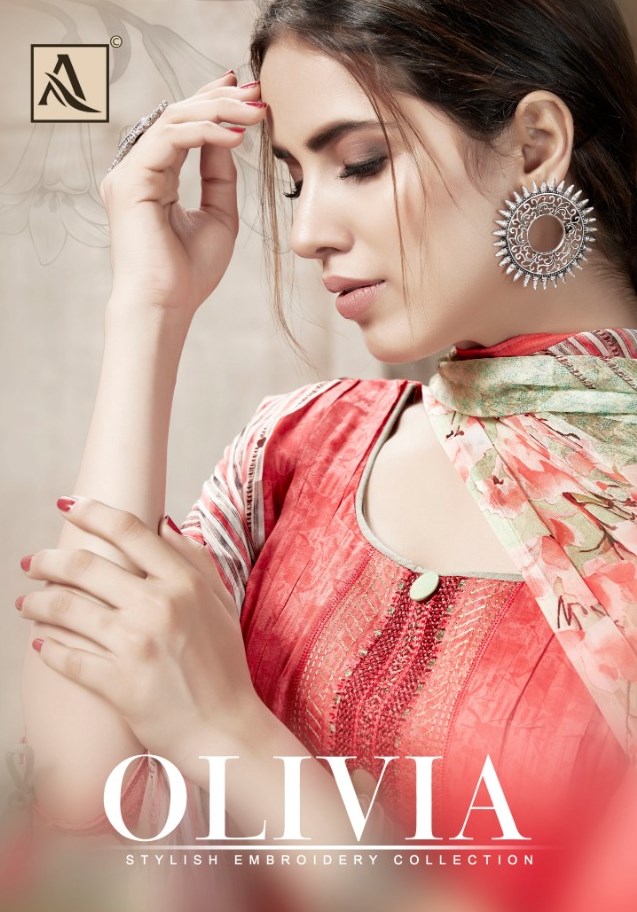 Alok Suits Olivia Designer Printed Embroidered Pure Jam Cott...