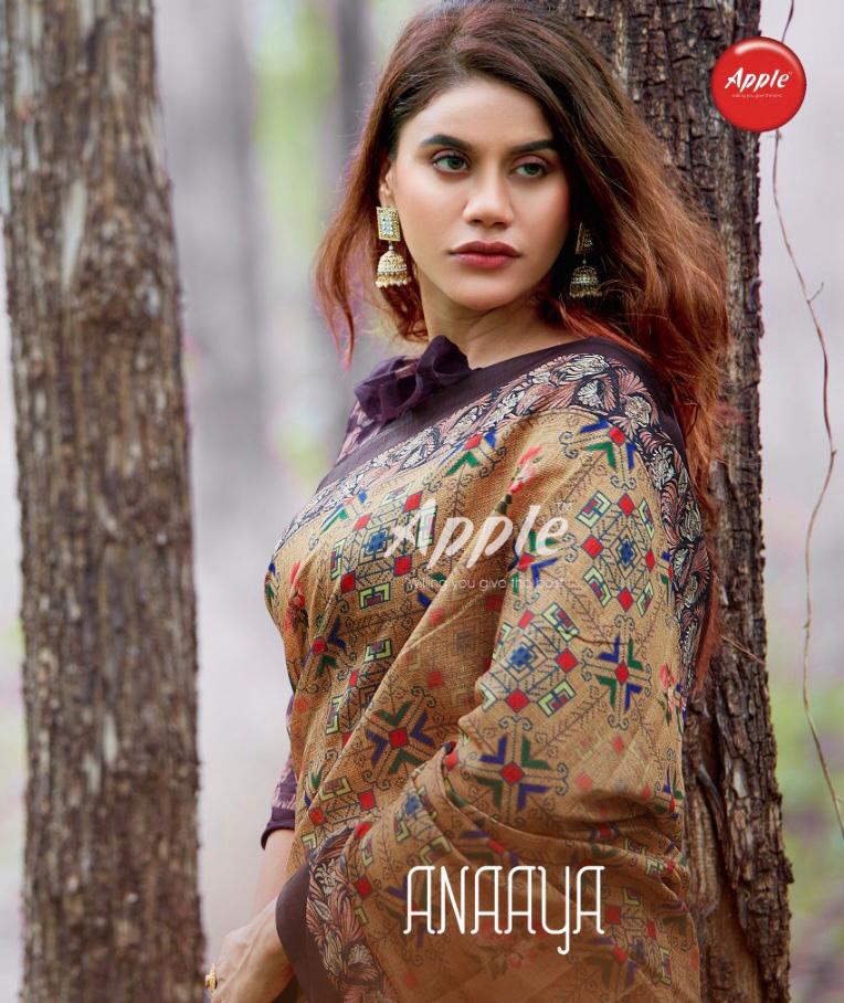 Apple Sarees Anaaya Silk Digital Printed Regular Wear Sarees...