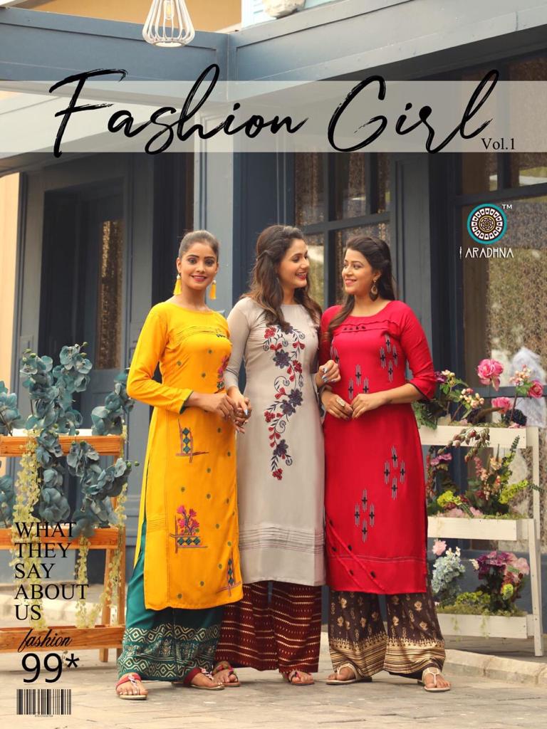 Aradhna Fashion Girl Vol 1 Rayon With Embroidery And Manual ...