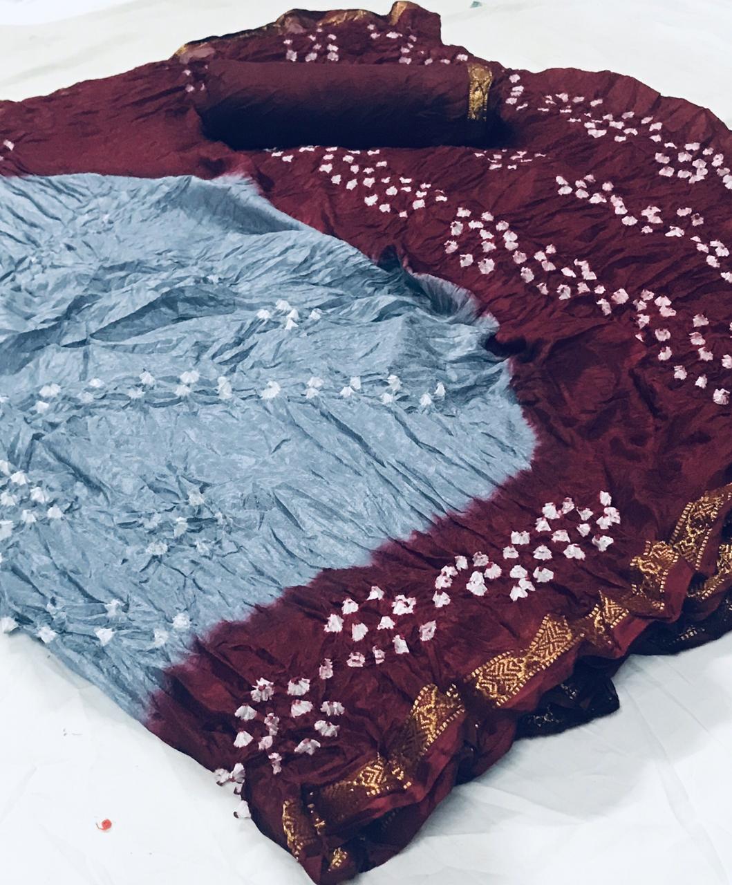 Bandhej Saree Vol 1 Traditional Silk Cotton With Weaving Bor...