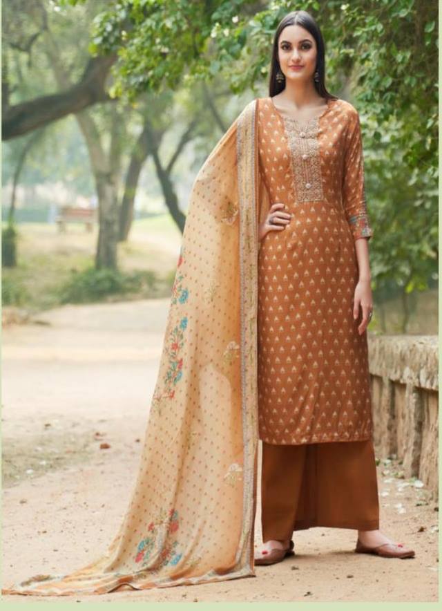 Bela Fashion Fiza Digital Cotton Silk With Embroidery Work D...