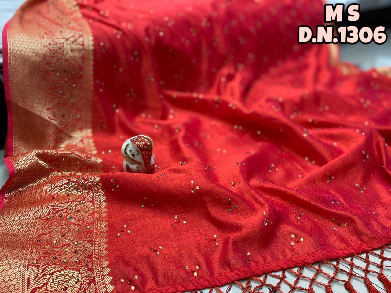 Designer Banarasi Silk With Jacquard Border Non Catalog Sare...