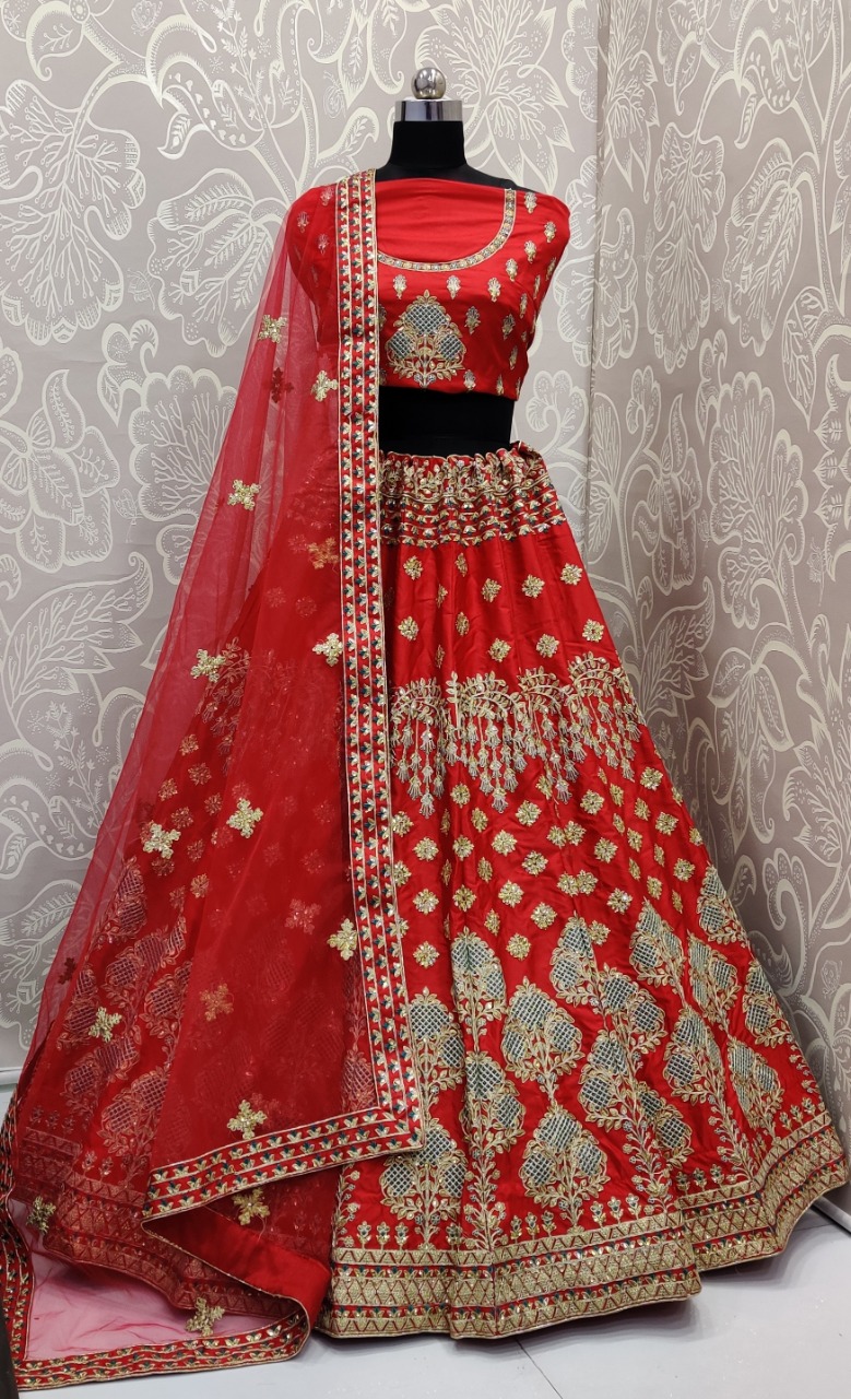 Latest Designer Silk Satin With Heavy Embroidery Jari Work W...
