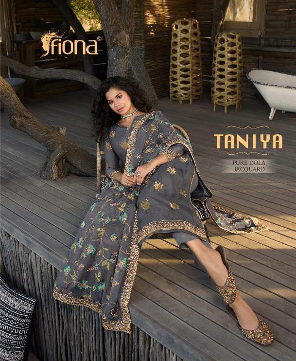 Fiona Taniya Pure Dolla Jacquard With Embroidery Work Party ...