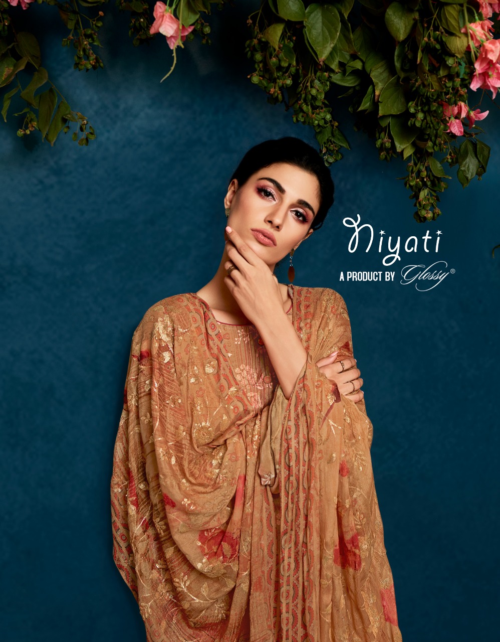 Glossy Niyati Pure Viscose Silk With Digital Print With Embr...