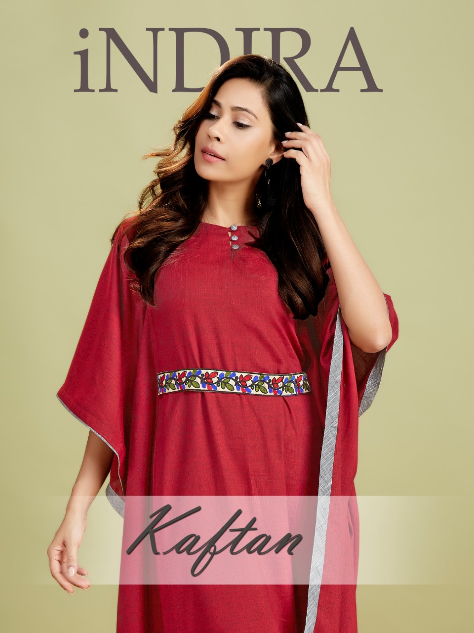 Indira Apparels Kaftan Two-tone Rayon Belt Embroidery Work R...