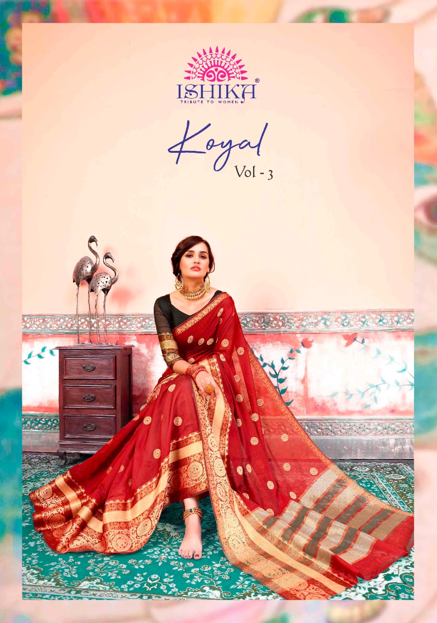 Ishita Sarees Koyal Vol 3 Cotton Silk Party Wear Sarees Coll...