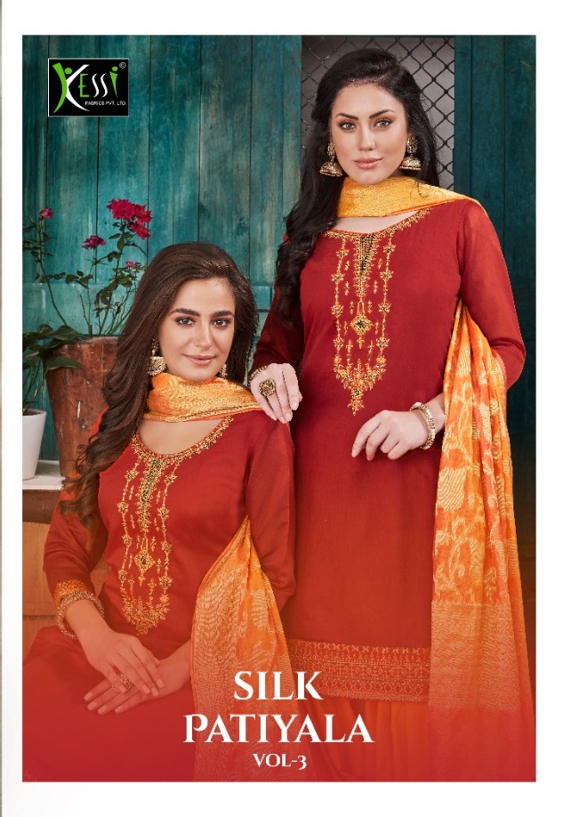 Kessi Fabrics Silk Patiyala Vol 3 Chanderi With Khatli Work ...