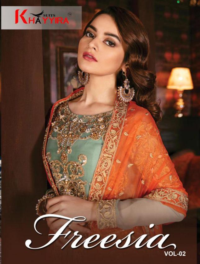 Khayyira Suits Freesia Vol 2 Georgette Heavy Embroidery Work...