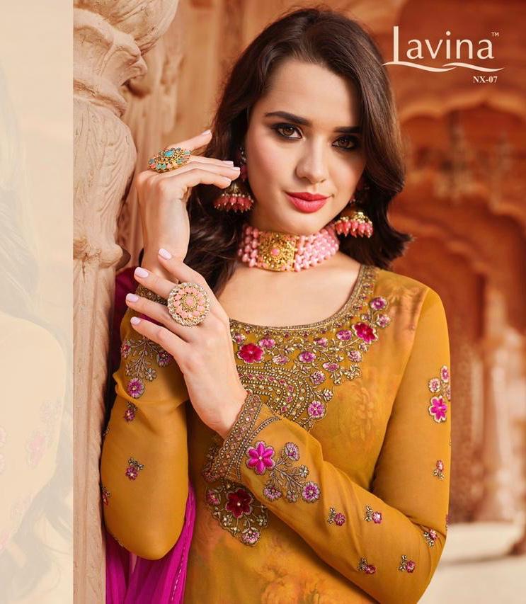 Lavina Suits Nx 7 Georgette With Embroidery Work Party Wear ...