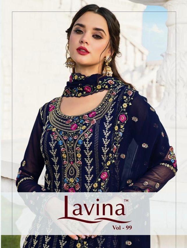 Lavina Suits Lavina Vol 99 Georgette With Embroidery Work Pa...