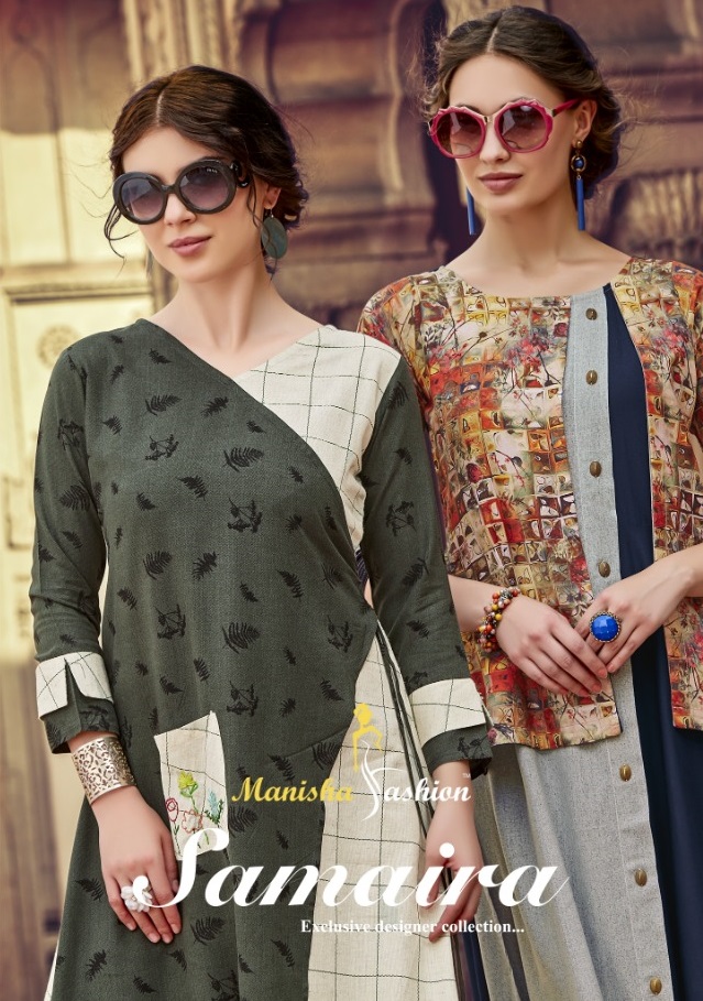 Manisha Fashion Samaira Mix Fancy Printed With Embroidery Wo...