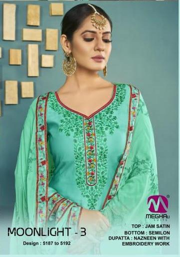 Meghali Suits Moonlight Vol 3 Jam Satin With Embroidery Work...