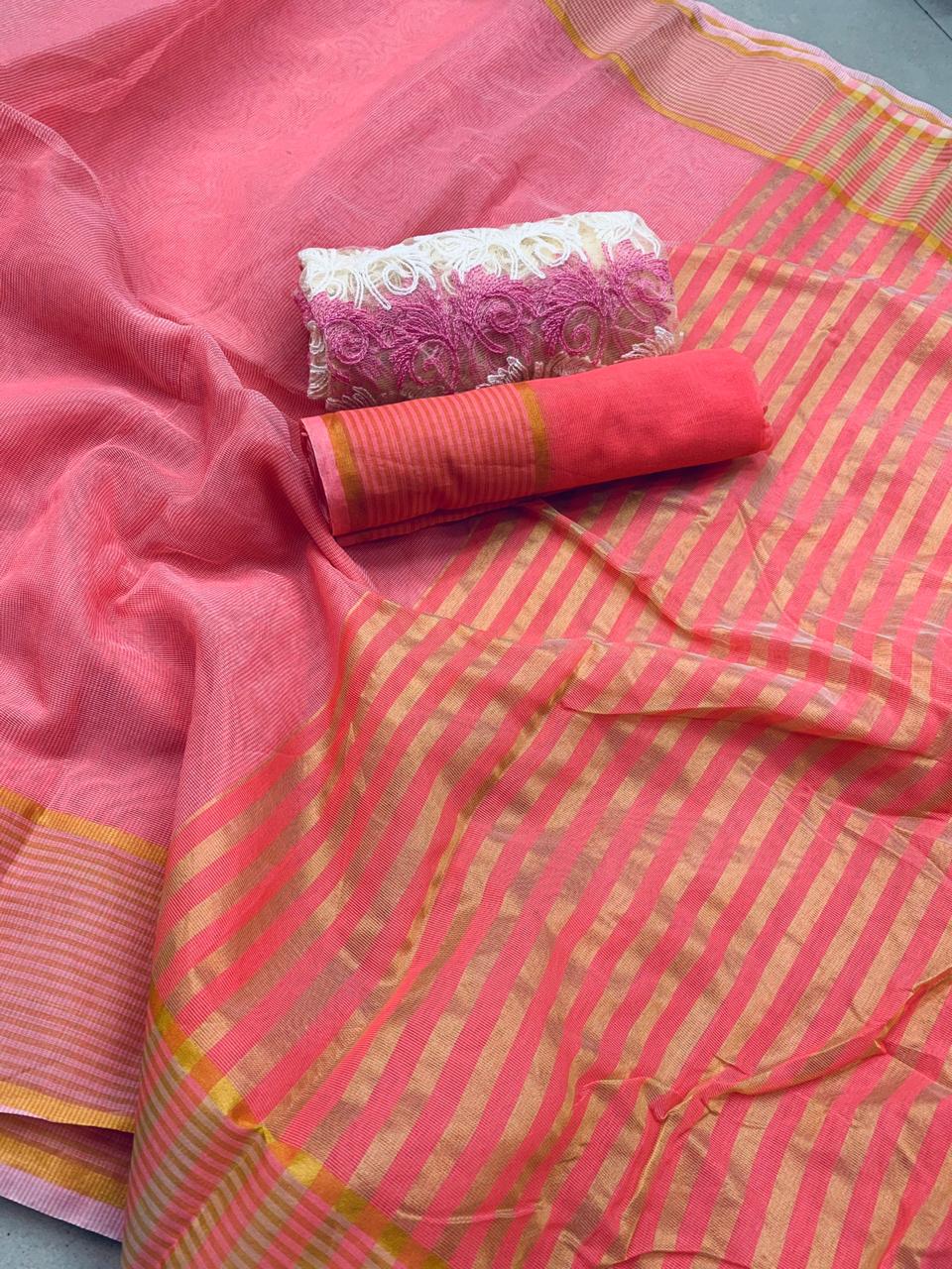 Latest Non Catalog Super Net Sarees With Two Tone And Embroi...