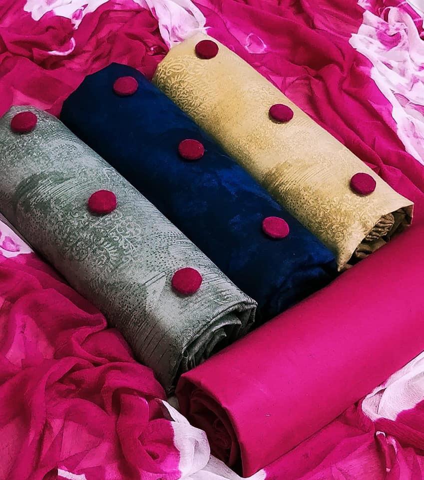 Non Catalog Printed Cambric Cotton 3 Top Dress Material Coll...