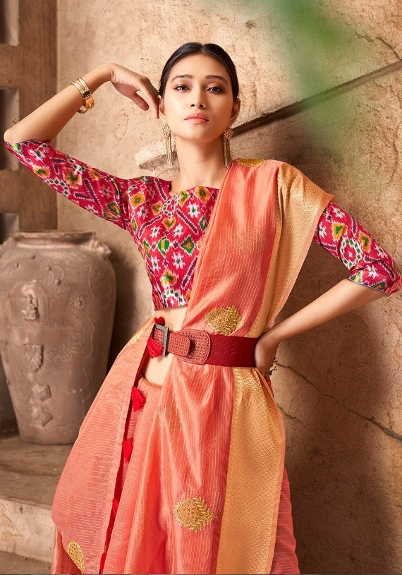 Palav Fabrics Shayrana Designer Soft Silk With Jari Work Sar...
