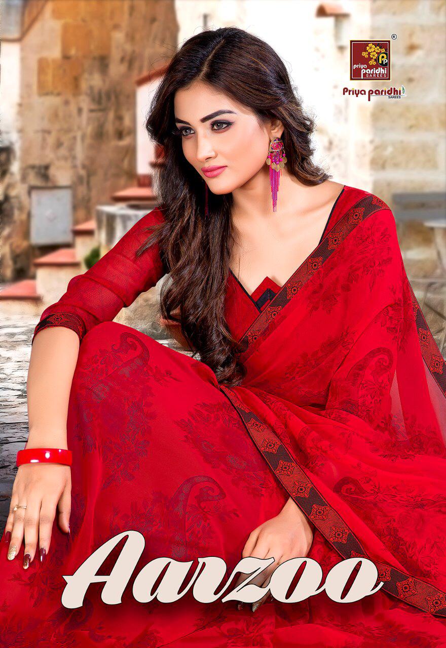 Priya Paridhi Aarzoo Georgette Printed Regular Wear Sarees C...