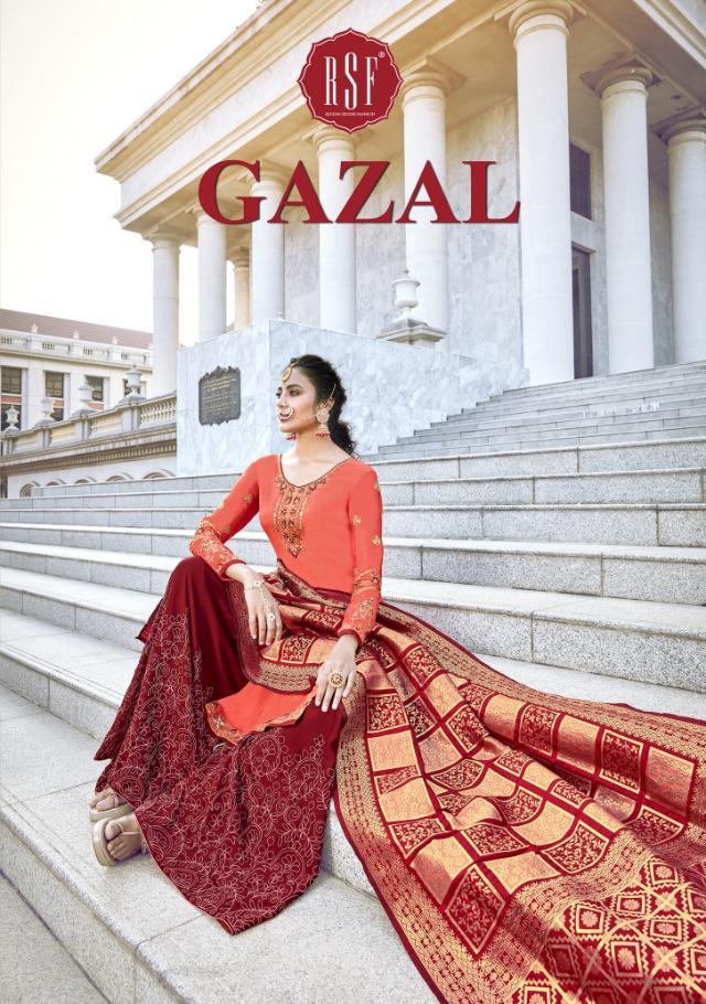 Rsf Gazal Pure Satin Georgette With Embroidery And Handwork ...