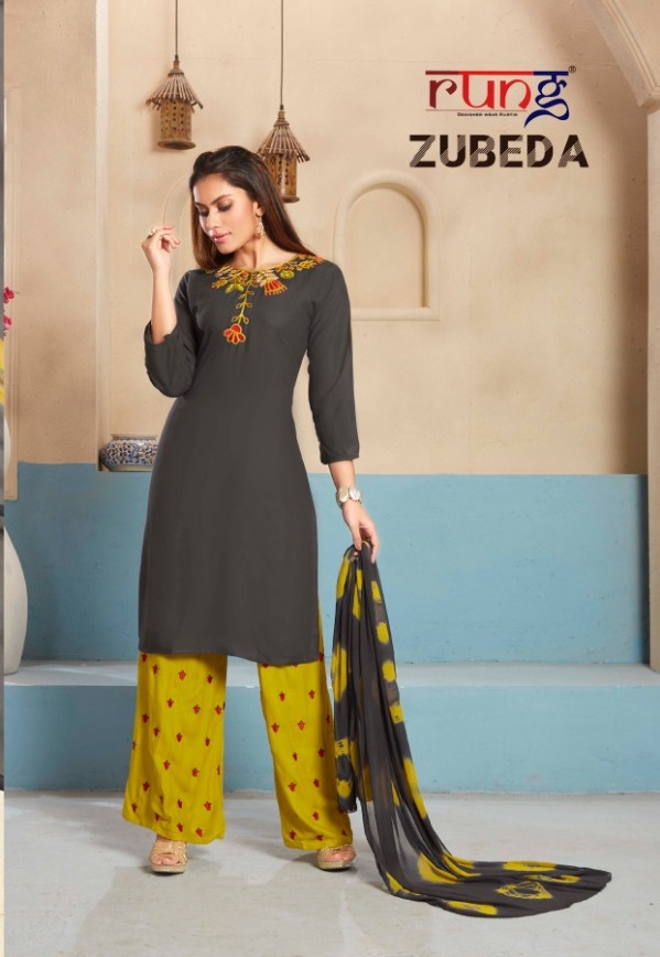 Rung Zubeda Rayon Readymade Vol 3 Rayon With Embroidery Work...