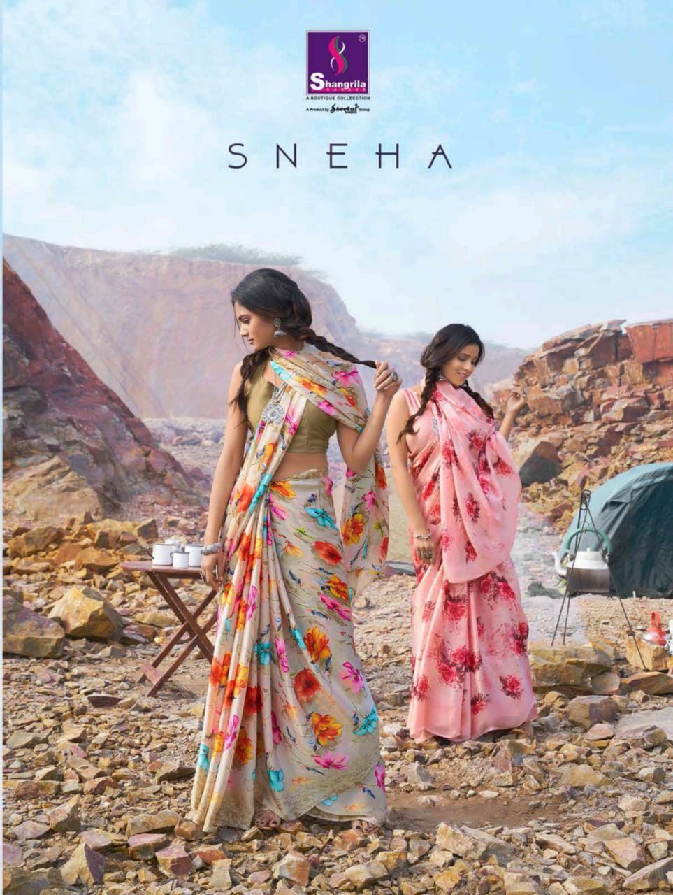Shangrila Sarees Sneha Satin Silk Printed Regular Wear Saree...