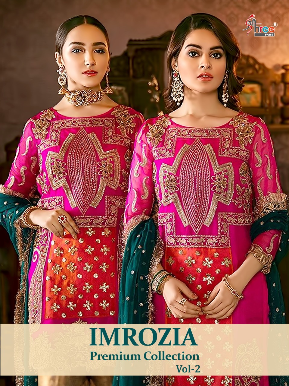 Shree Fabs Imrozia Fox Georgette With Heavy Embroidery Work ...