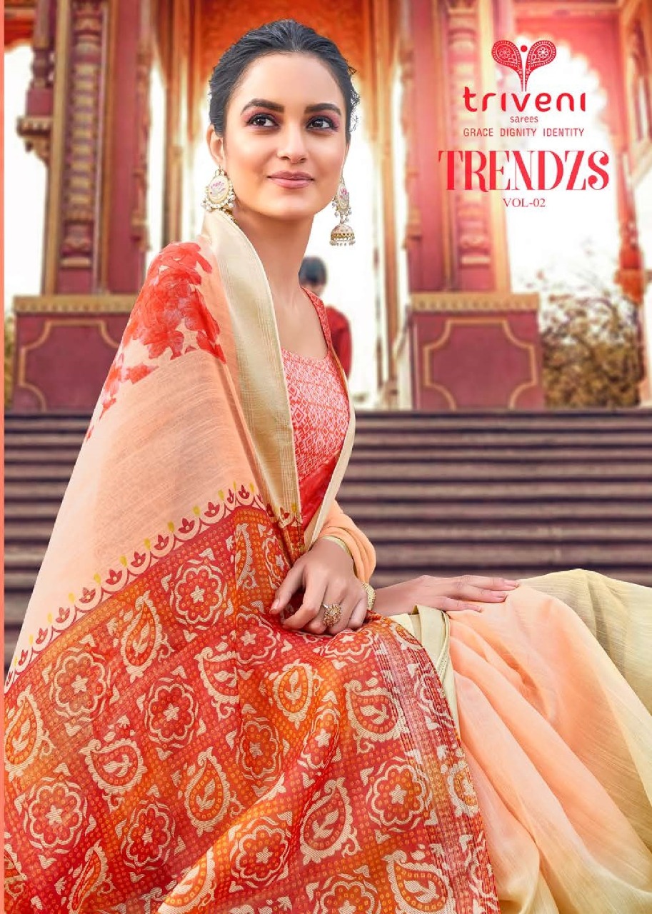 Triveni Sarees Trendzs Vol 2 Linen Printed Regular Wear Sare...