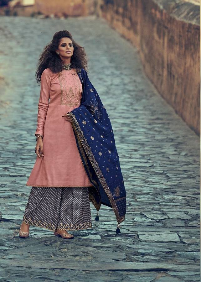 Varsha Fashion Lehariya Tusar Silk With Embroidery Work Dres...