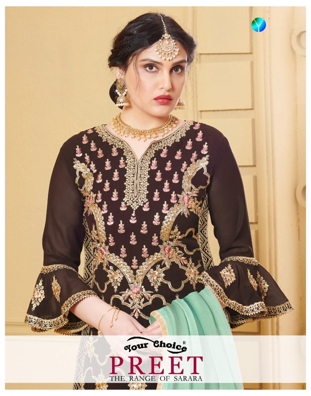 Your Choice Preet Faux Georgette With Embroidery Work Party ...