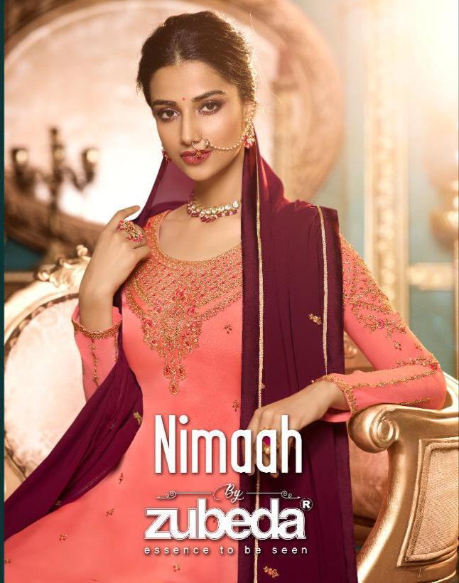 Zubeda Nimaah Satin Georgette With Embroidery Work Party Wea...
