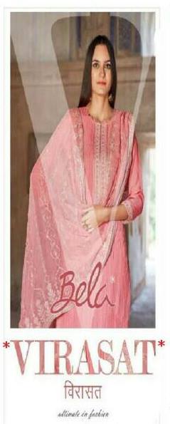 Bela Fashion Virasat Viscose Muslin Dress Material At Wholes...