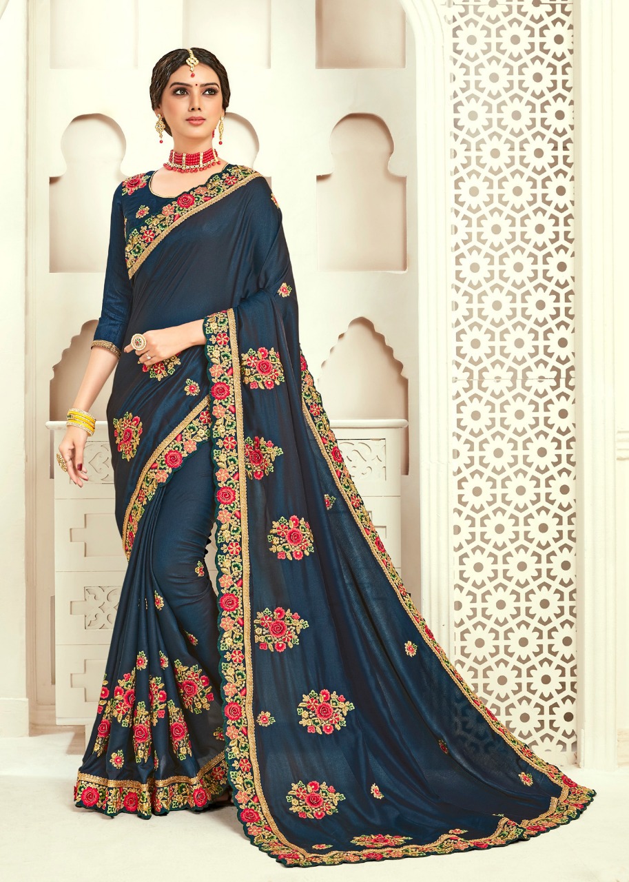 Bridal Collection Vol 4 Designer Heavy Embroidered Poly Silk...