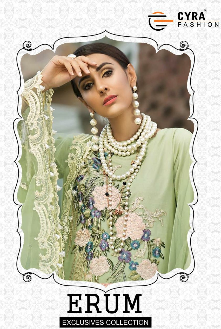 Cyra Fashion Erum Heavy Net With Embroidery Work Pakistani D...