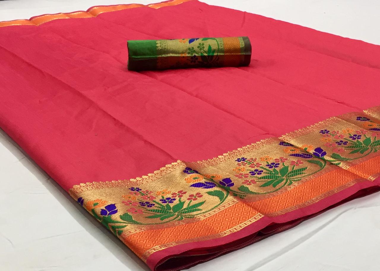 Krystal Silk Designer Soft Silk Weaving Sarees Collection At...