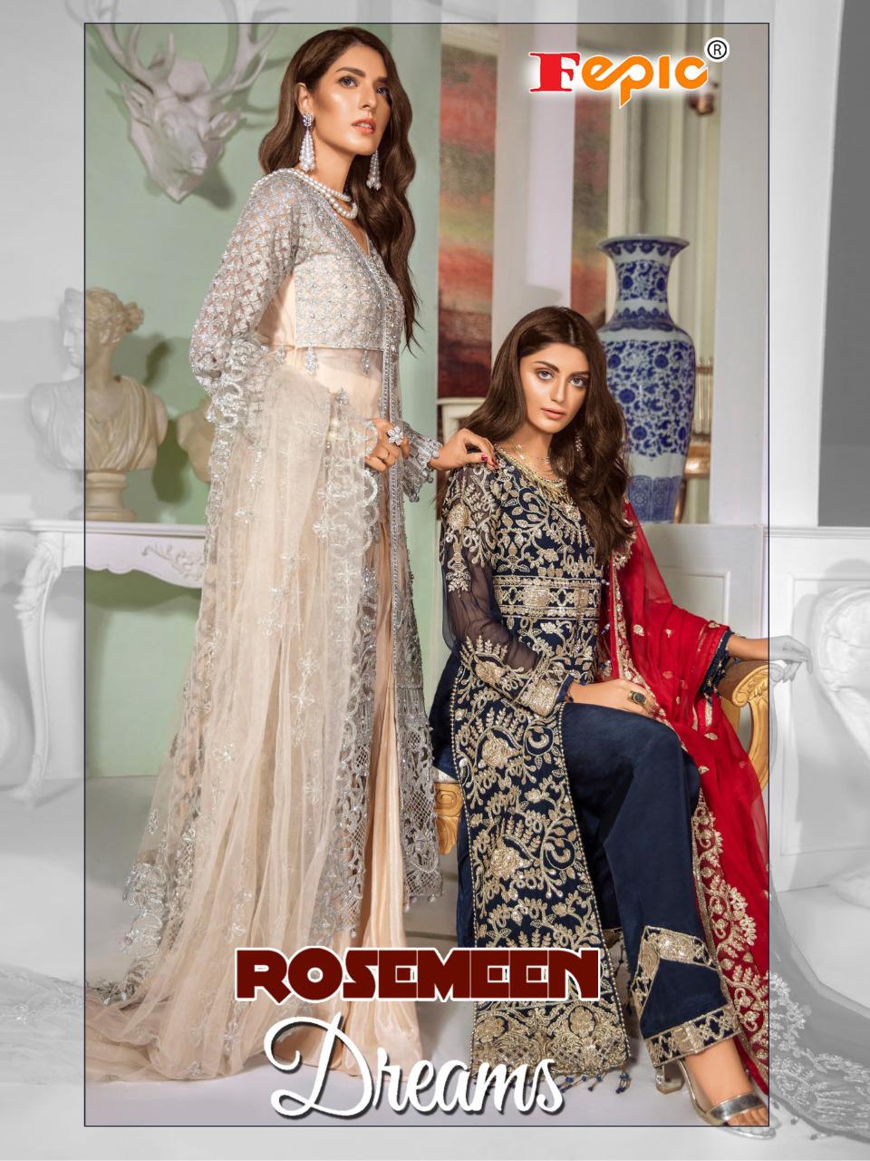 Fepic Rosemeen Dreams Net Georgette Embroidery Work Pakistan...