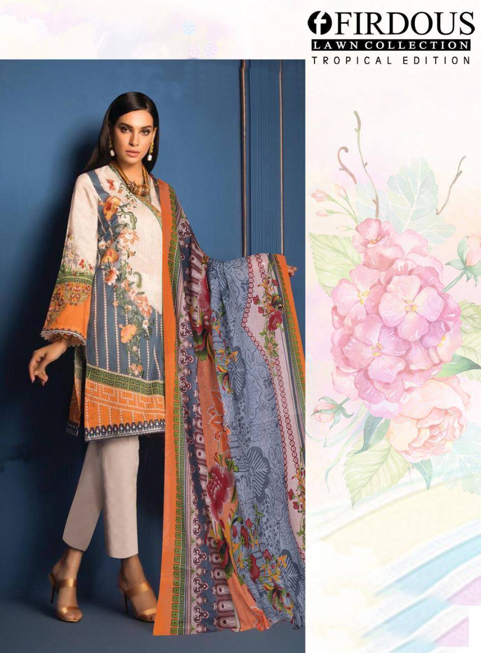 Firdous Lawn Collection Tropical Edition Pure Lawn Printed P...