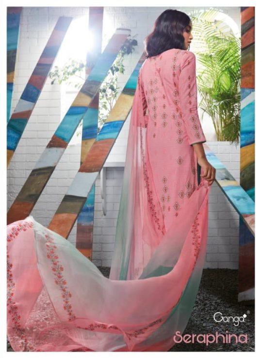 Ganga Seraphina Designer Digital Printed Pure Cotton With Em...