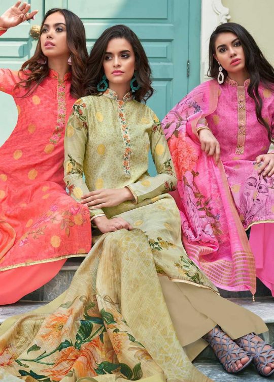 Jinaam's Dress Nazia Digital Printed Chanderi Jacquard With ...