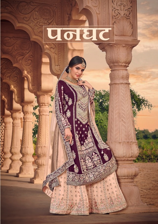 Kaara Suits Panghat Faux Georgette With Embroidery Work With...