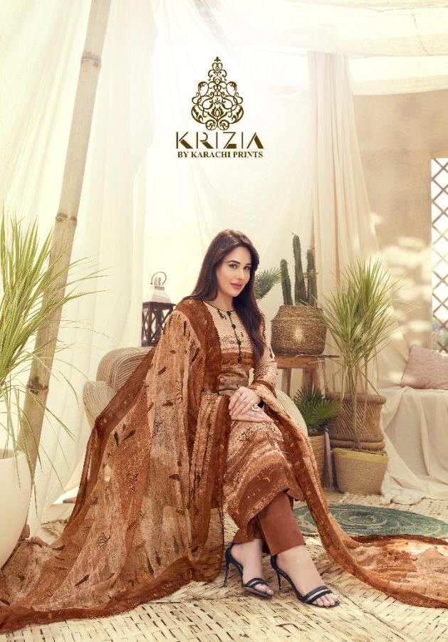 Kesar Krizia Printed Jam Satin Karachi Prints Dress Material...