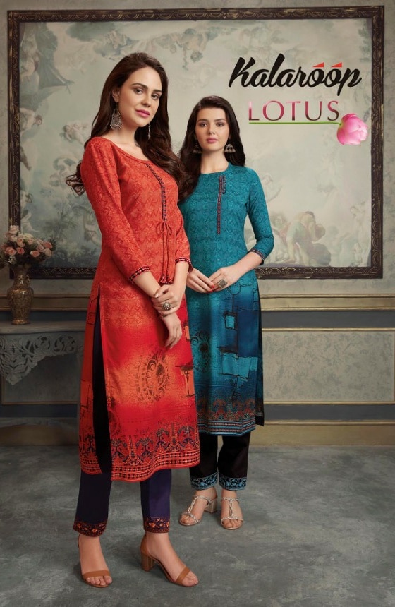 Kessi Fabrics Kajree Kalaroop Lotus Printed Heavy Rayon Read...