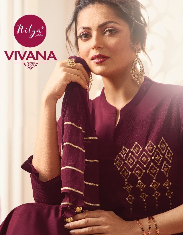 Lt Fabrics Nitya Vivana Designer Pure Viscose With Embroider...