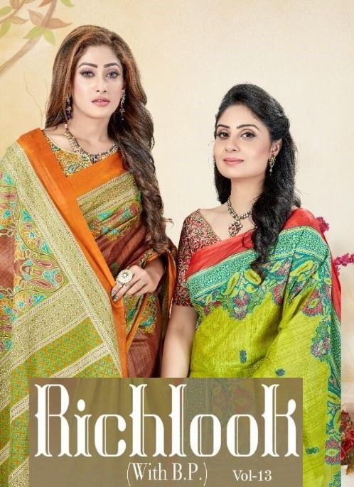 Lakhani Richlook With Blouse Piece Vol 13 Printed Cotton Sar...