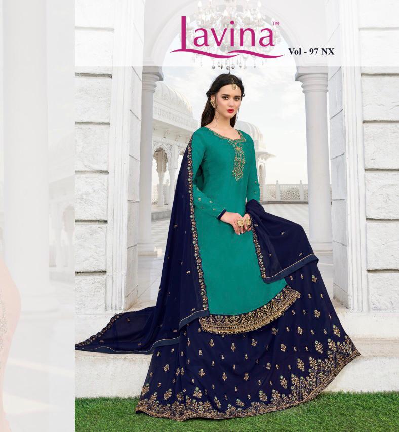 Lavina Suits Lavina 97 Nx Satin Georgette With Embroidery Wo...
