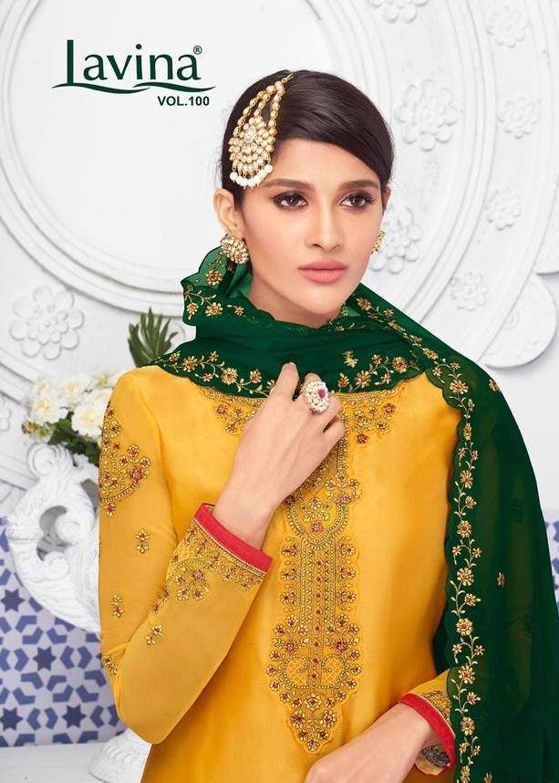 Lavina Suits Lavina Vol 100 Satin Georgette With Embroidery ...