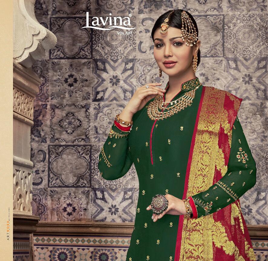 Lavina Suits Lavina Vol 107 Satin Georgette With Embroidery ...